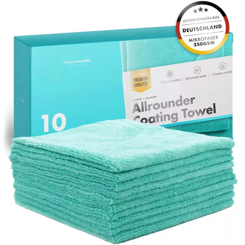 Allrounder Pack 250GSM Turquoise - Mikrovláknové utěrky (10 ks) ChemicalWorkz