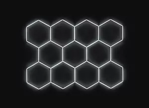 Kompletní LED hexagonové světlo, 11 ks 336 x 238 cm, studená bílá 6500 K