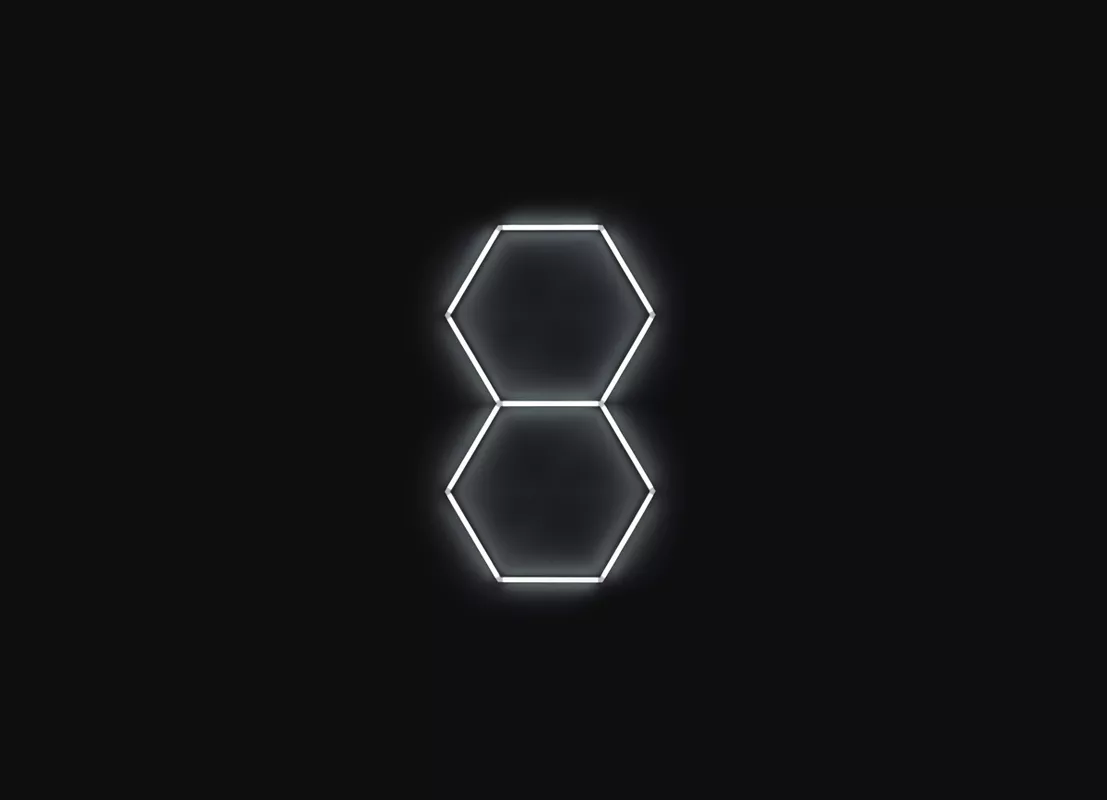 Kompletní LED hexagonové světlo, 2 ks 97 x 168 cm, studená bílá 6500 K Hexagon LED