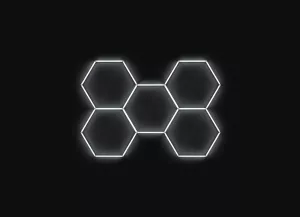 Kompletní LED hexagonové světlo, 5 ks 238 x 168 cm, studená bílá 6500 K