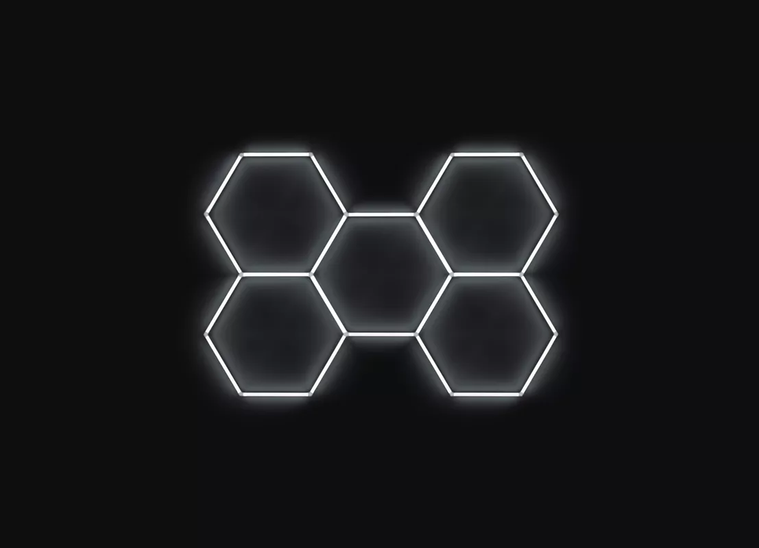Kompletní LED hexagonové světlo, 5 ks 238 x 168 cm, studená bílá 6500 K Hexagon LED