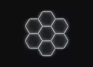 Kompletní LED hexagonové světlo, 7 ks 238 x 252 cm, studená bílá 6500 K