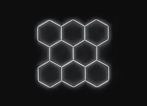 Kompletní LED hexagonové světlo, 8 ks 252 x 238 cm, studená bílá 6500 K
